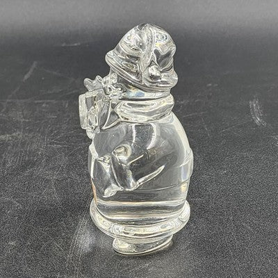 Baccarat France Stunning Clear Glass Crystal Santa Claus with Gift Figurine 4"