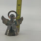 Silver Tone Metal Angel Candle Holder Halo Wings Figurine 2¼" Christmas Vintage