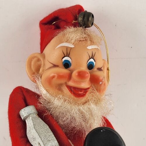 Elf Shelf Sitter Cobbler Shoe Maker Vintage Christmas Ornament Japan 1970s