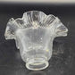 Holophane Ribbed Clear Glass Lamp Shade Ruffled Top 2.5" Fitter Vintage