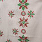 Christmas Tablecloth Red Green Poinsettia Polka Dot 116x62 Vintage Holiday