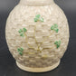 Belleek Sperrin Vase Fine Parian Porcelain China w/ Shamrock Woven Design 8.75"