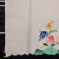 Lot of 3 Linen Tea Towels Embroidered And Appliqued Pink Blue Green Vintage