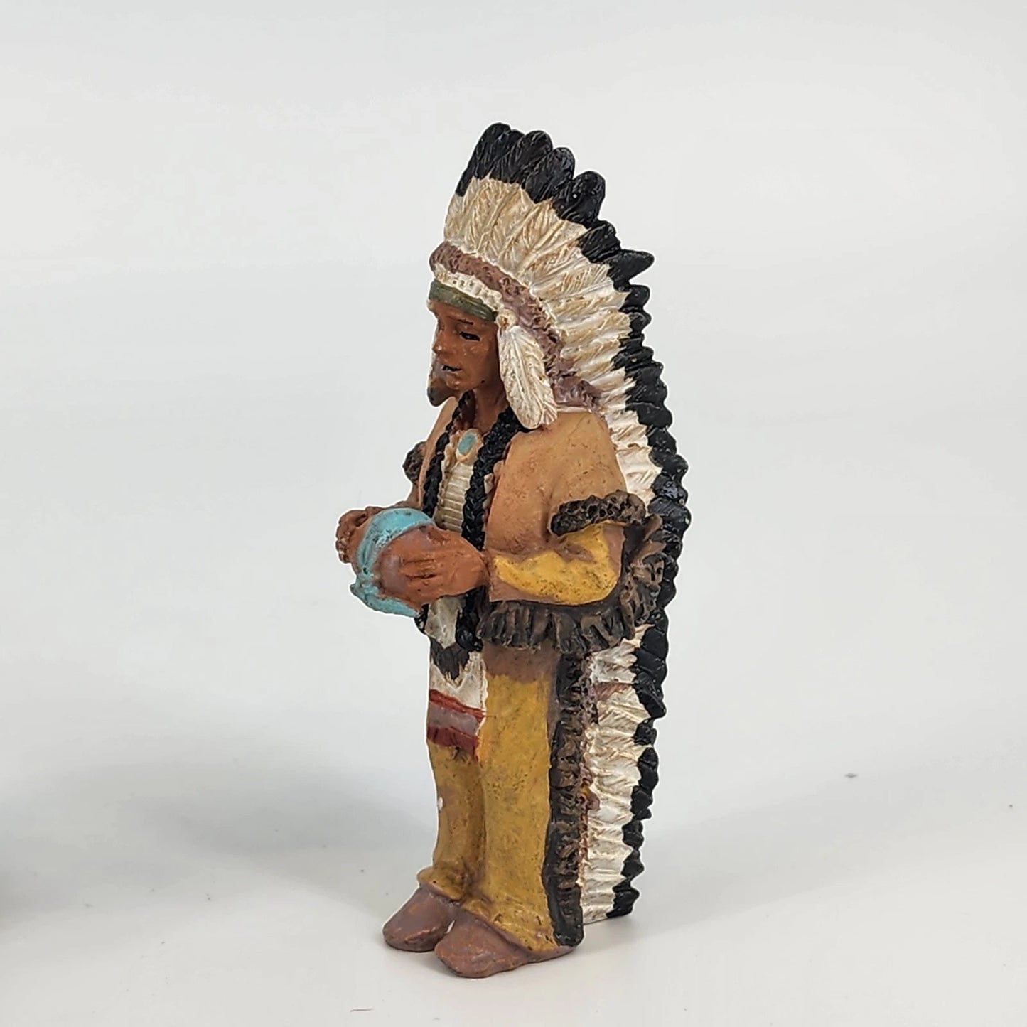 10 pc Native American Set Resin Collectible Figurines 7 People Eagle Horse Bison