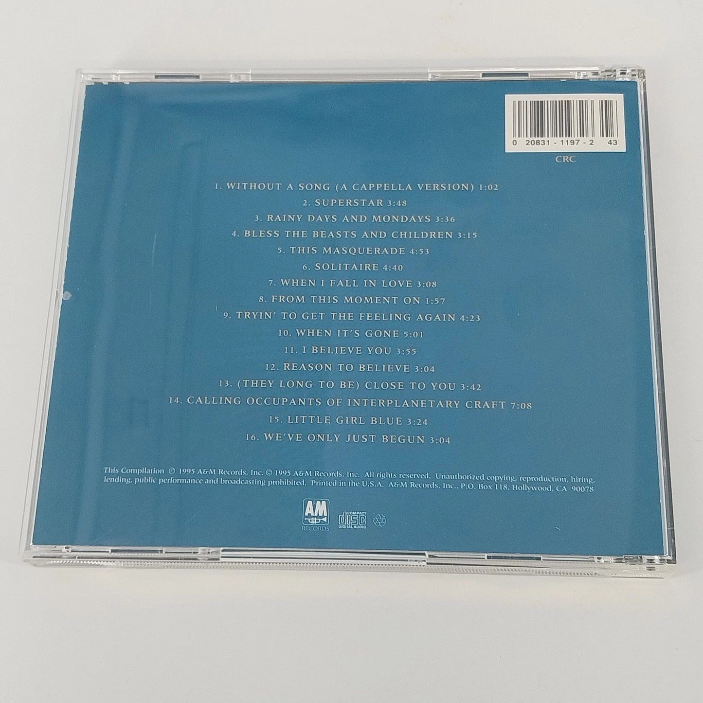 Carpenters Interpretations CD 1995 A&M 25th Anniversary Celebration Greatest Hit
