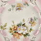 Bavarian 11" Pink White Serving Plate Handle Floral Embossed Scalloped Gold Gilt