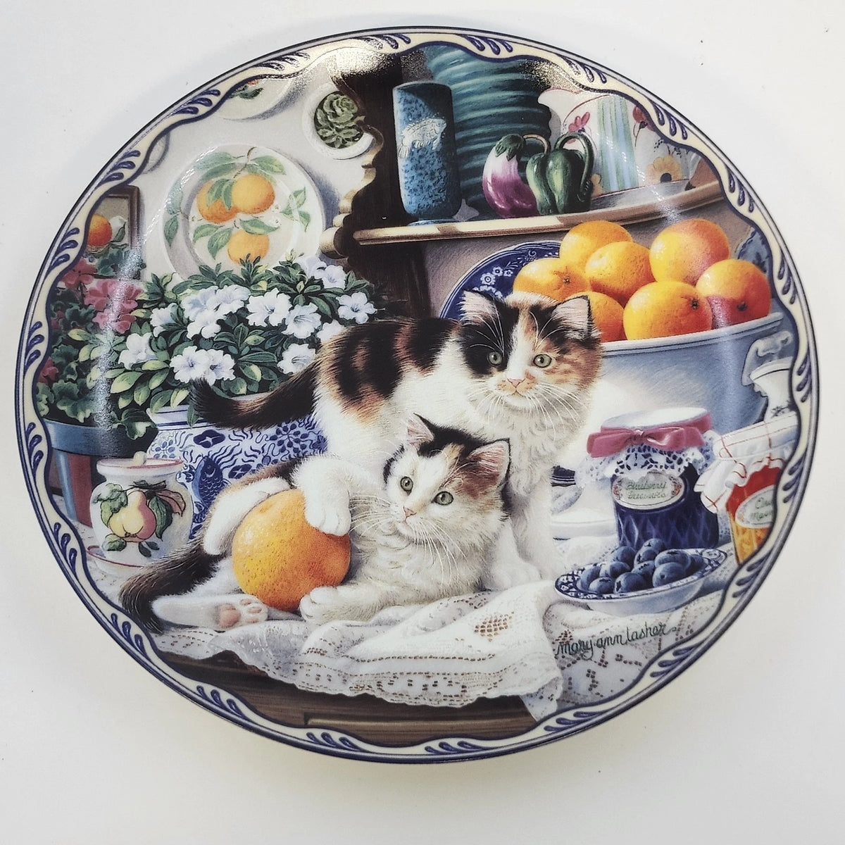 Emily & Alice In A Jam Cat Collector Plate Mary Ann Lasher Bradford Warm Country