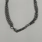 Gunmetal Chain Link Statement Necklace Oversized Circle Runway Fashion Vintage