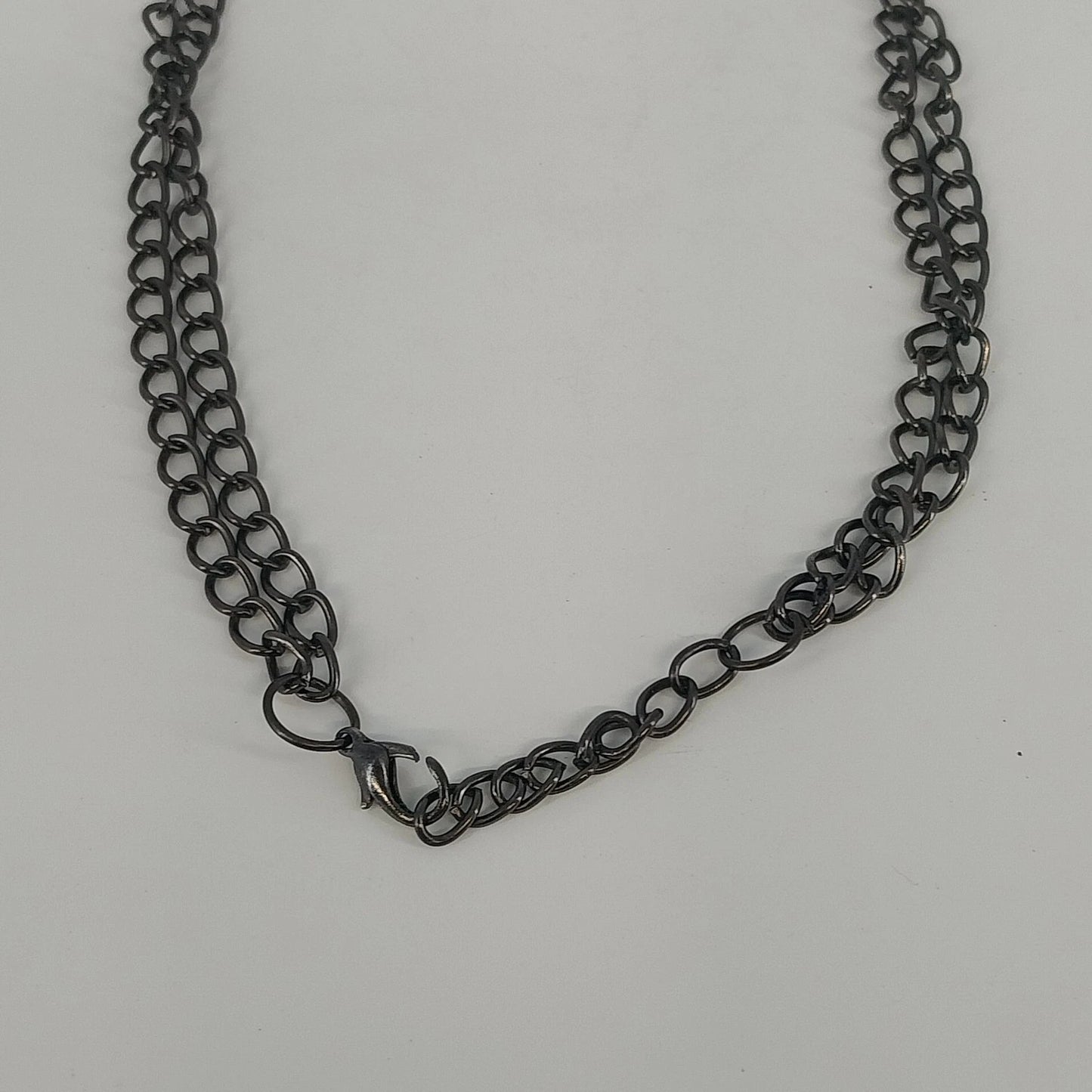 Gunmetal Chain Link Statement Necklace Oversized Circle Runway Fashion Vintage
