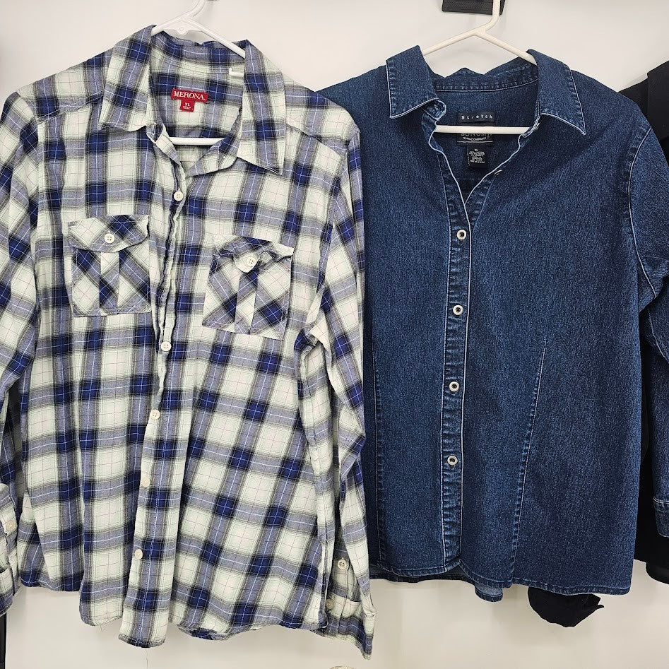 Women’s Tops & Jackets Lot Size XL 5 Pc Merona Dress Barn Sonoma Denim Frost Casual