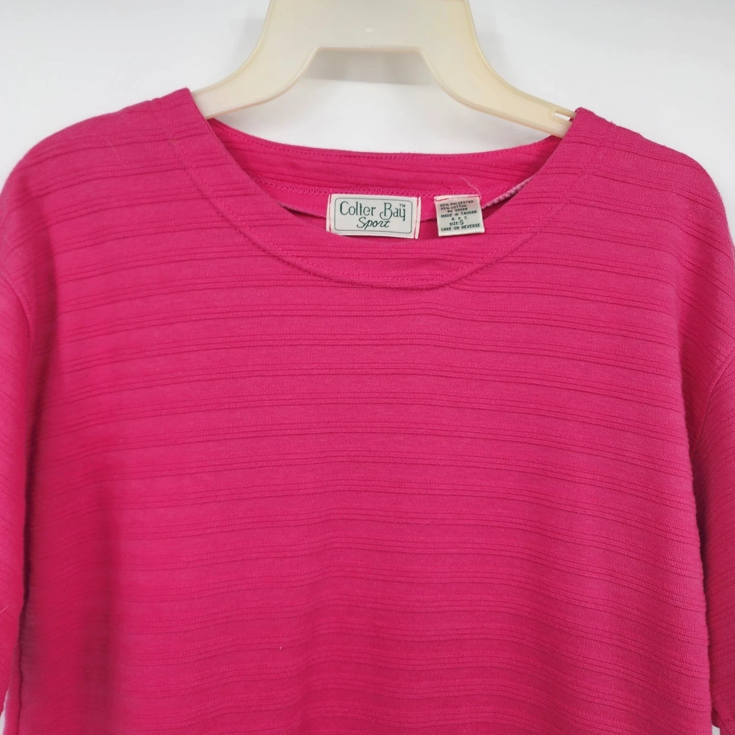 Colter Bay Sport Shirt Women Small Pink Short Sleeve Poly Cotton Casual Top
