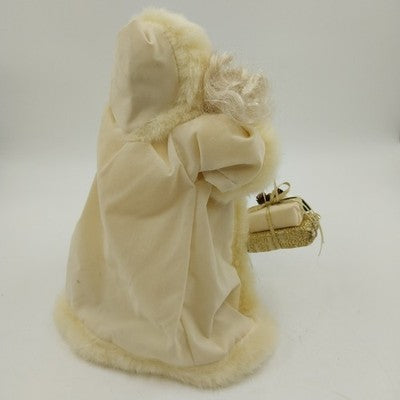 Santa Claus Christmas Tree Topper in White Gold by Holiday Workshop in China 12"