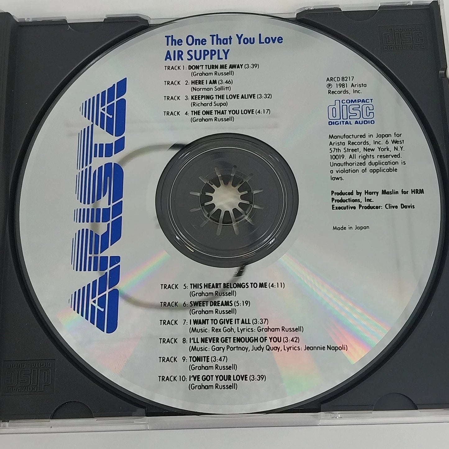 Air Supply The One That You Love CD 1981 Arista Records Soft Rock Pop Japan