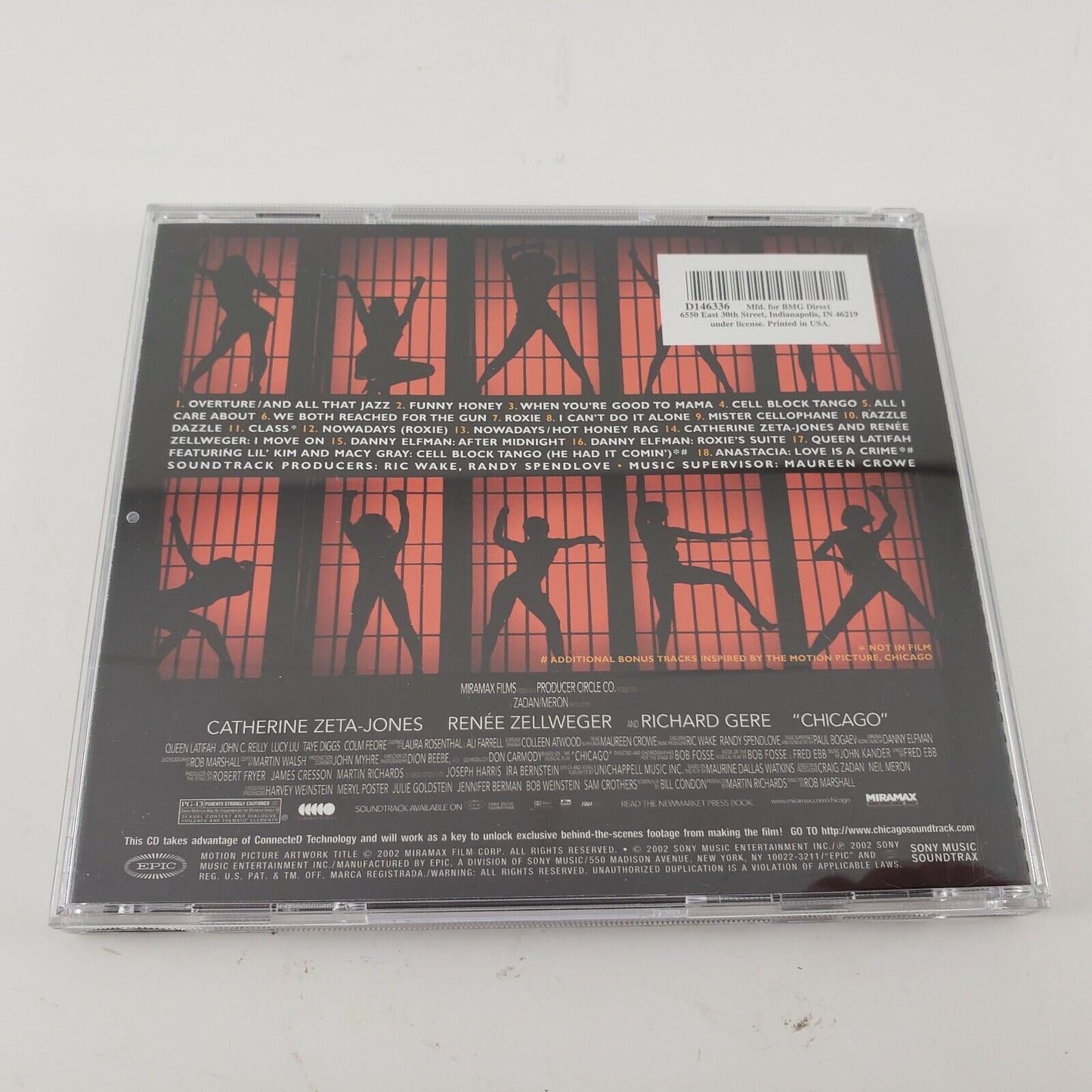 Chicago Soundtrack CD 2002 Catherine Zeta-Jones Renee Zellweger Richard Gere