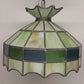 Tiffany Style Green Stained Glass Hanging Light Fixture 16 Inch