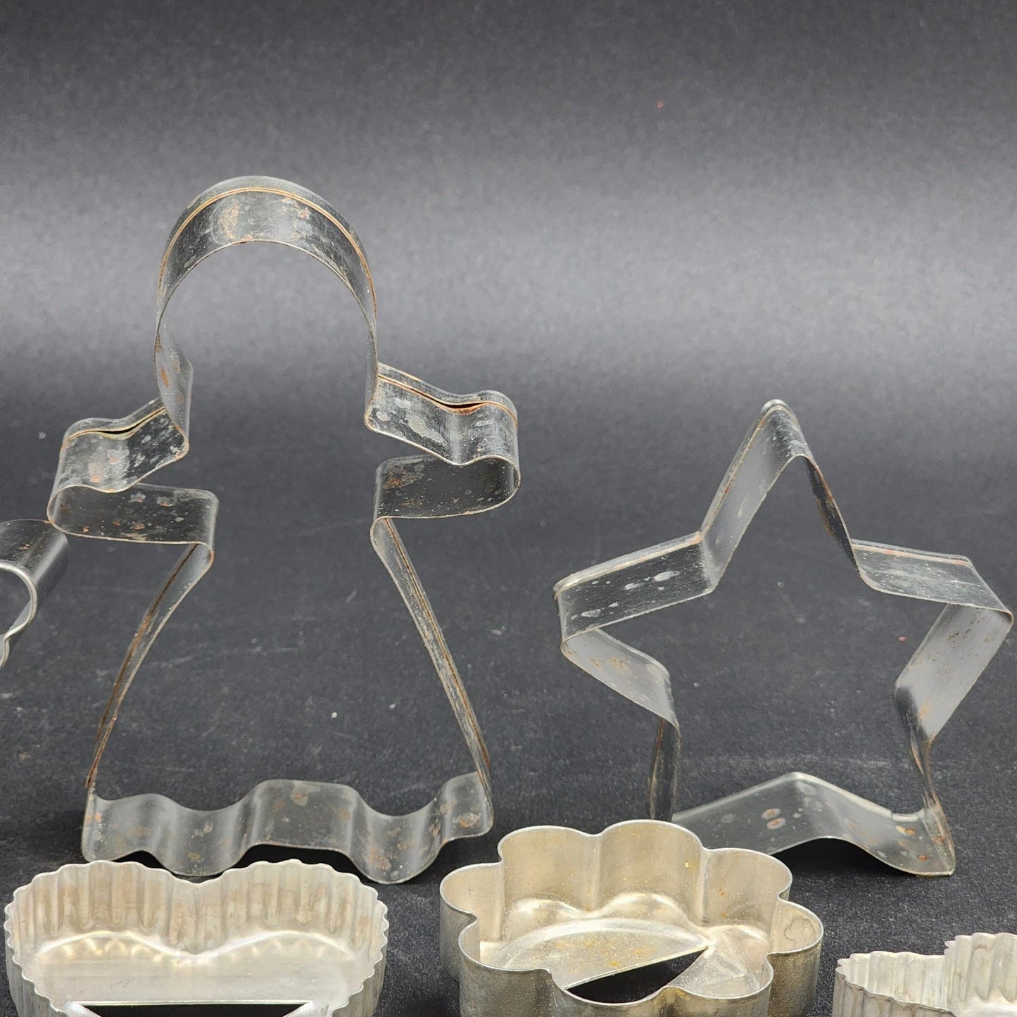 16 Metal Christmas Cookie Cutters Assorted Angel Star Tree Bell Reindeer etc.