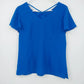Talbots Petites Blue Chiffon Blouse Flutter Sleeve V Neck Women's MP Polyester