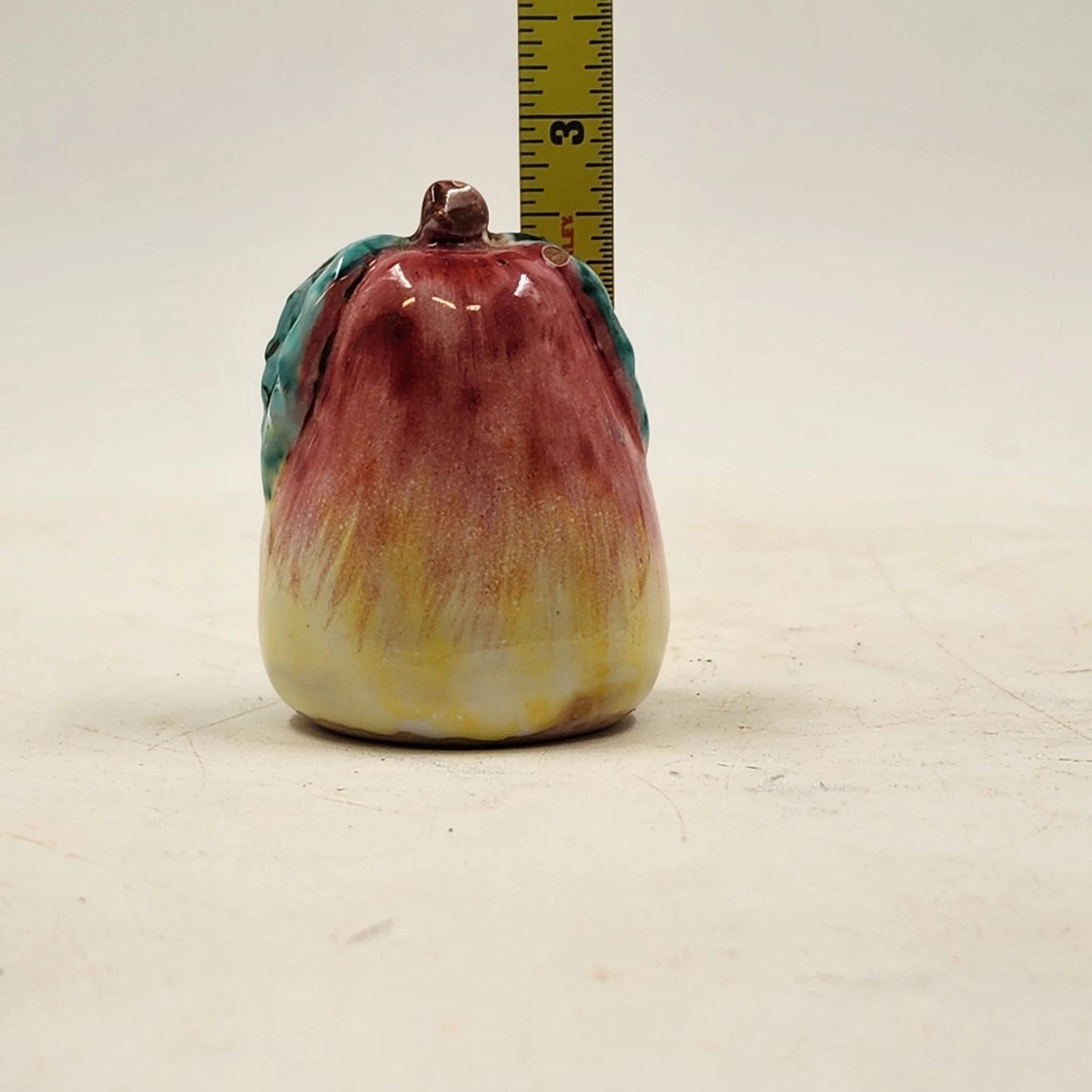 Apple & Pear Salt and Pepper Shakers Set Figural Ceramic Homemade Kitchen Decor