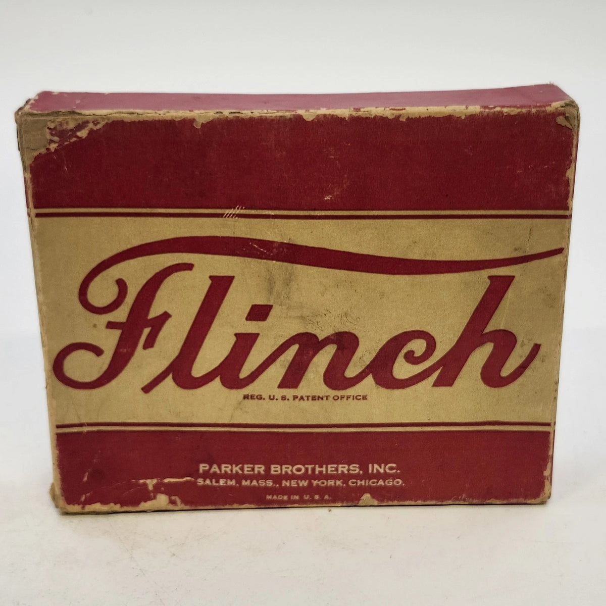 Parker Brothers Flinch Card Game Red Box Cards Rules A.J. Patterson Vintage 1938