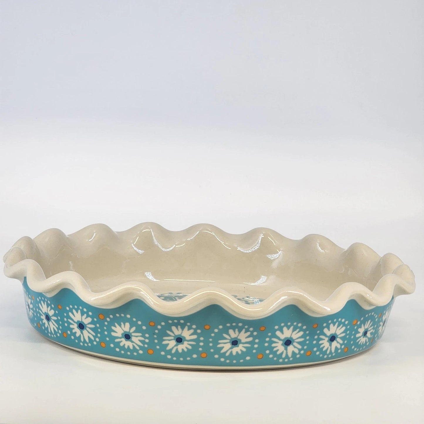 Pioneer Woman Flea Market Stoneware Pie Plate 10.5" Floral Design Ruffled Edge