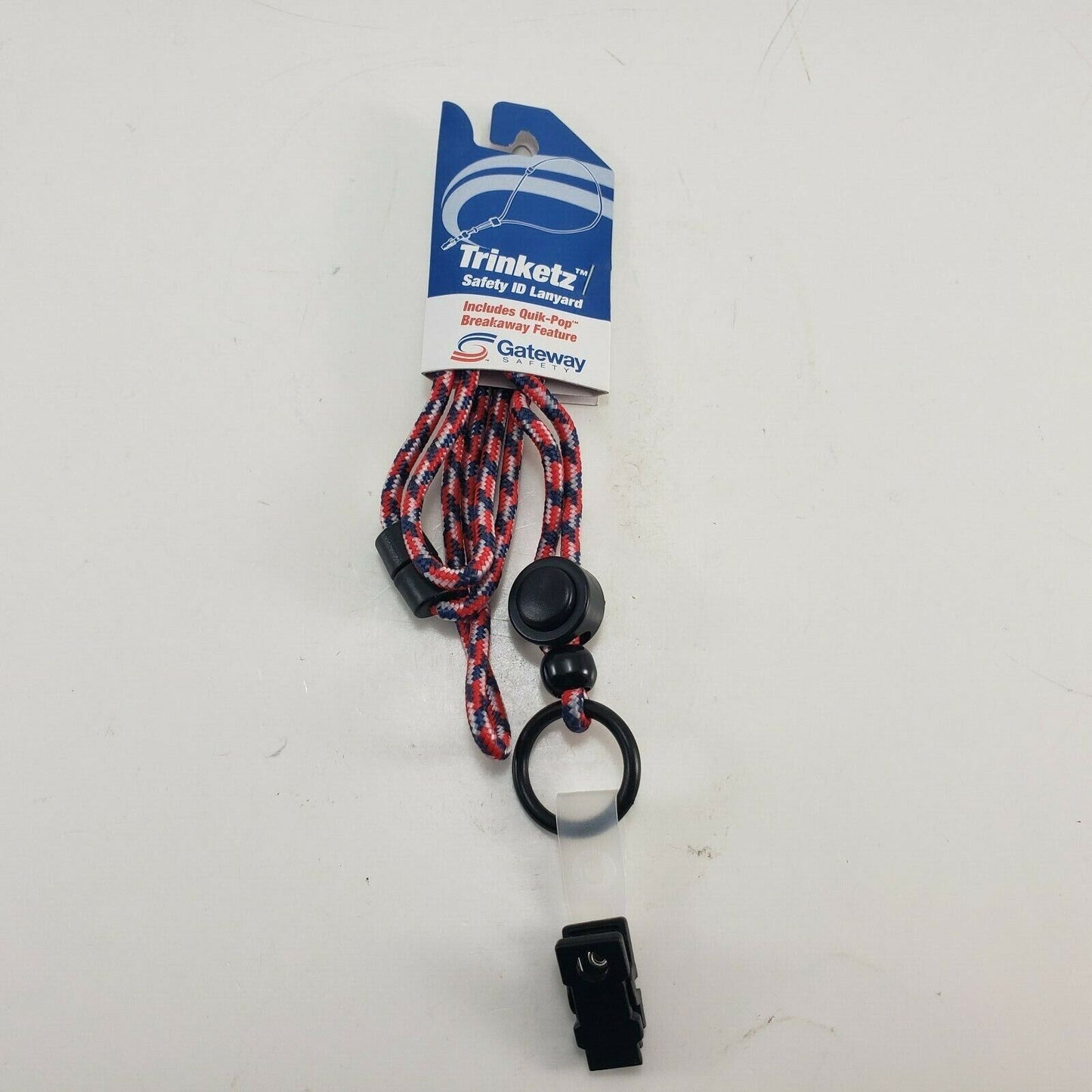 Freedom Safety ID Lanyard Quik-Pop Breakaway Red White Blue Trinketz USA