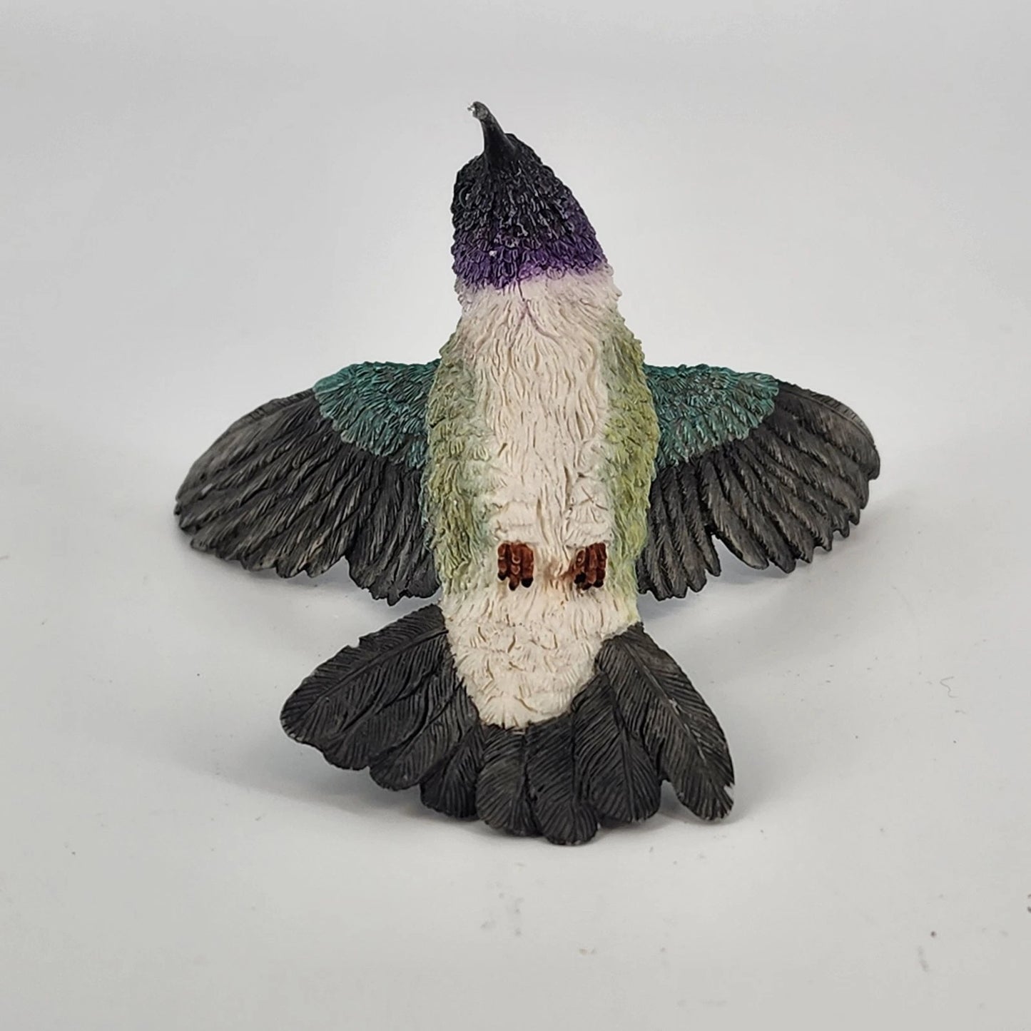 Ruby-Throated Hummingbird Figurine Hand-Painted Male Hovering 3.5" No Stand