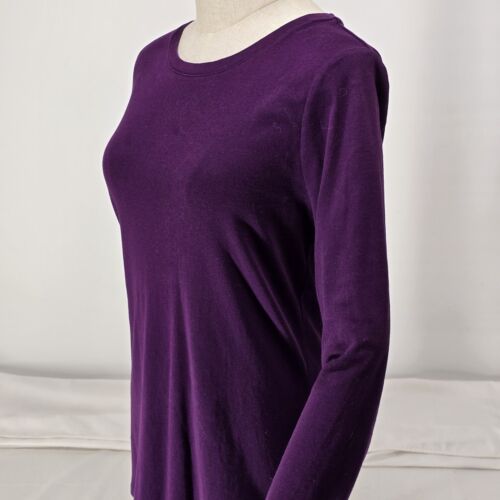 Merona T-Shirt Dark Purple Long Sleeves Size Large Women's Comfortable Cotton