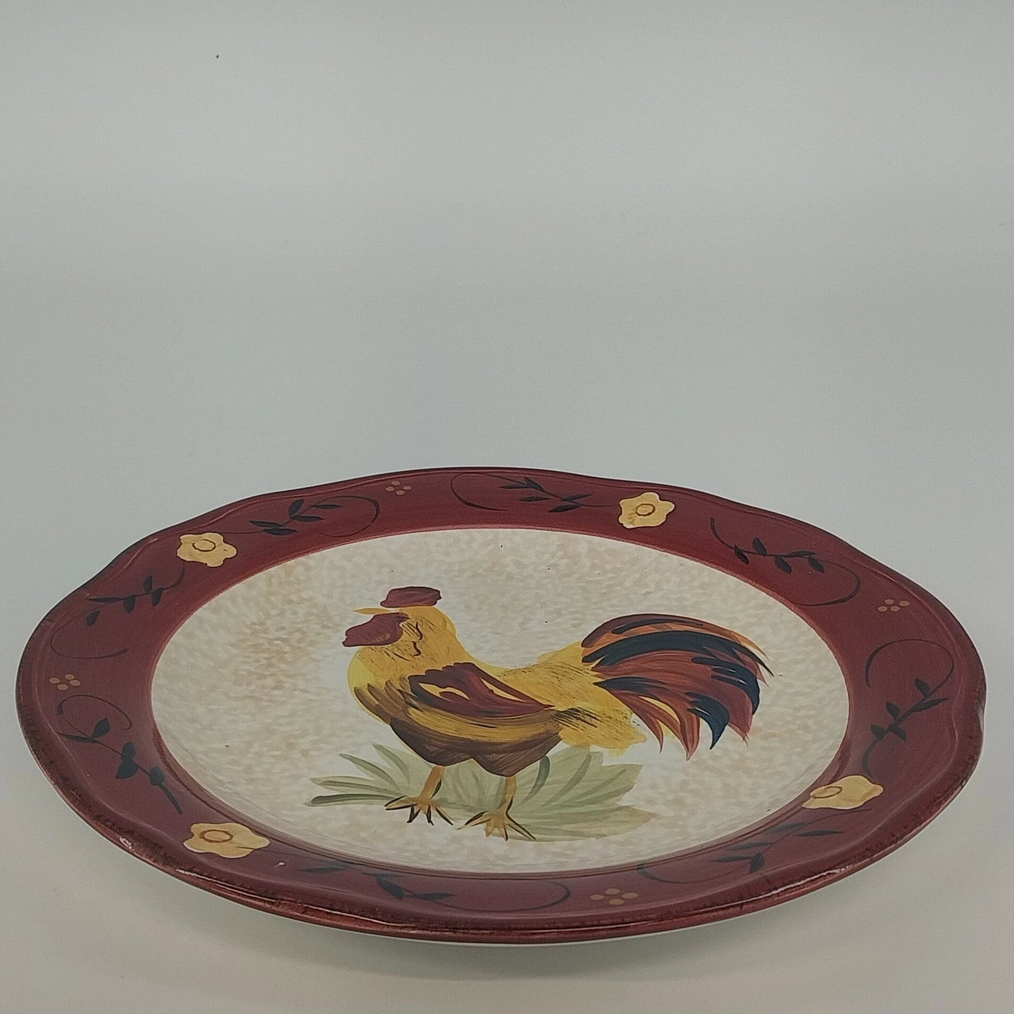 Canterbury Potteries Morning Sunrise Rooster Salad Plate Hand Painted 8.5"