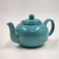 Pristine Blue Green Ceramic Teapot 16oz 4.5"H Glossy Kitchen China Serveware