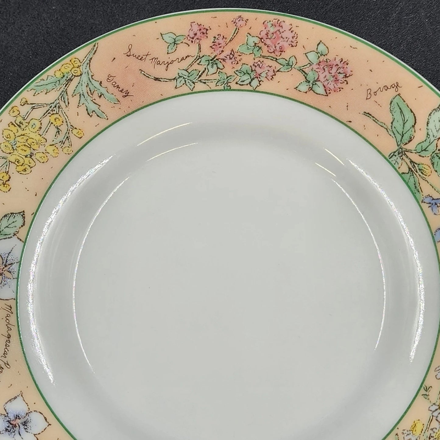 4 Sakura Sachet Saucer Plate 6.25" Ultra Porcelain Sue Zipkin Herbs Floral 1996
