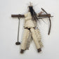 Handmade Wood Hunter Rustic Figure 7" Bow Leather Clothing Folk Art Primitive
