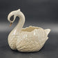 Swan Planter White Iridescent Glazing Black Eyes Gold Beak MCM Vintage 8"h