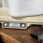 White Enamelware Lasagna Roasting Baking Pan Black Rim 14 in Farmhouse Vintage