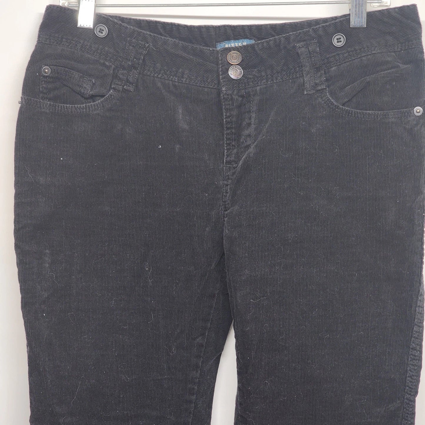 Bitten Black Corduroy Jeans Sarah Jessica Parker Size 10 Straight Leg SJP Suede
