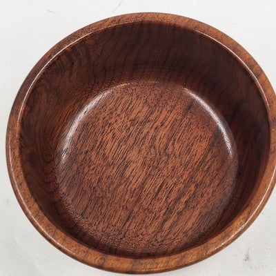 Wood Footed Salad Bowl 6.5" Felt Base Decorative Display Beautiful Grain