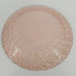 Fortecrisa Pink Swirl Ribbed Glass Coupe Soup Bowl 8.5” MCM Tableware Mexico Vtg