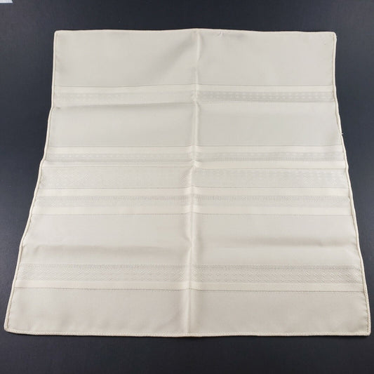 9 Cloth Napkins Poly Blend Ecru Beige Star Basket Weave Pattern 17" Dining Linen