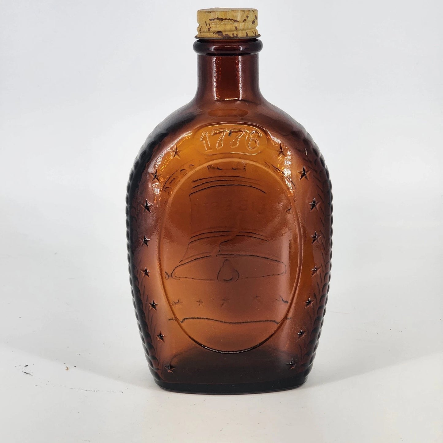 Log Cabin Bicentennial Syrup Bottle 1976 Liberty Bell