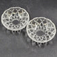2 Pressed Glass Bobeche Chandelier Part Cups 4" Scalloped Edge