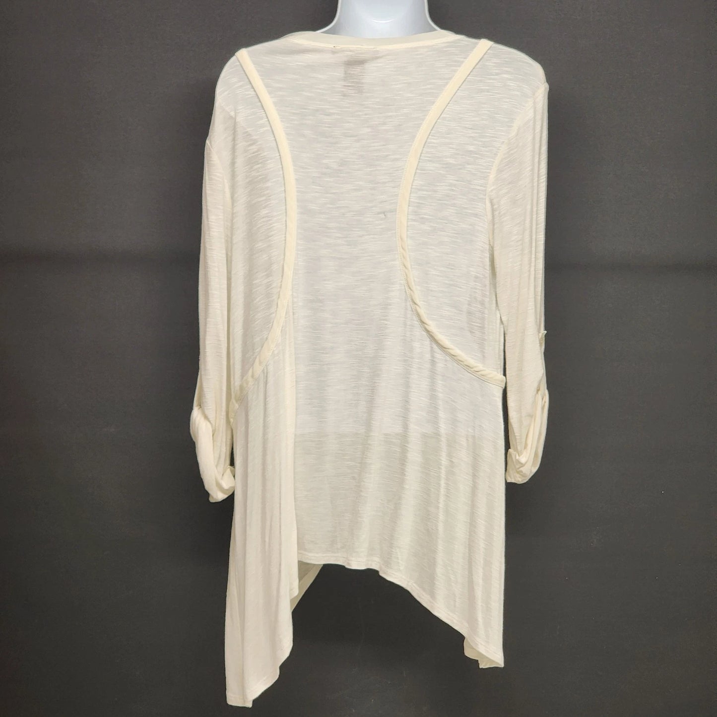 Pullover Tunic Top Chelsea & Theodore Women's Medium White Rayon Spandex Stretch