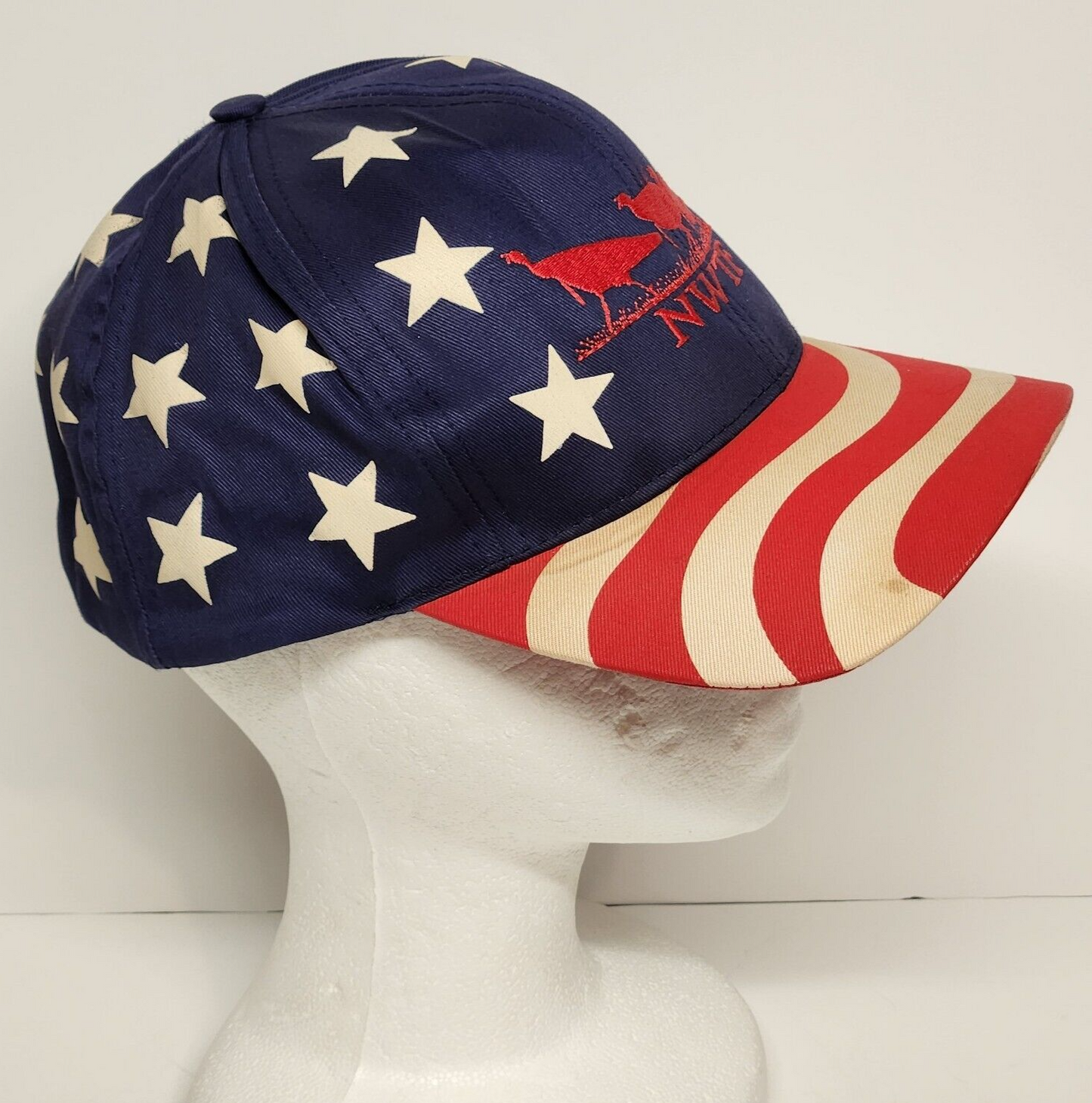 NWTF Red White and Blue Hunting Hat Snapback Adjustment American Flag and Stars