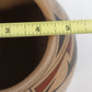 Handmade Mexican Pottery Bowl Geometric Bird Motif Tan Black Red 7" Round Bottom