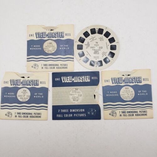 5 View-Master Reels Alice in Wonderland Waikiki Atlantic City Daytona Beach 703