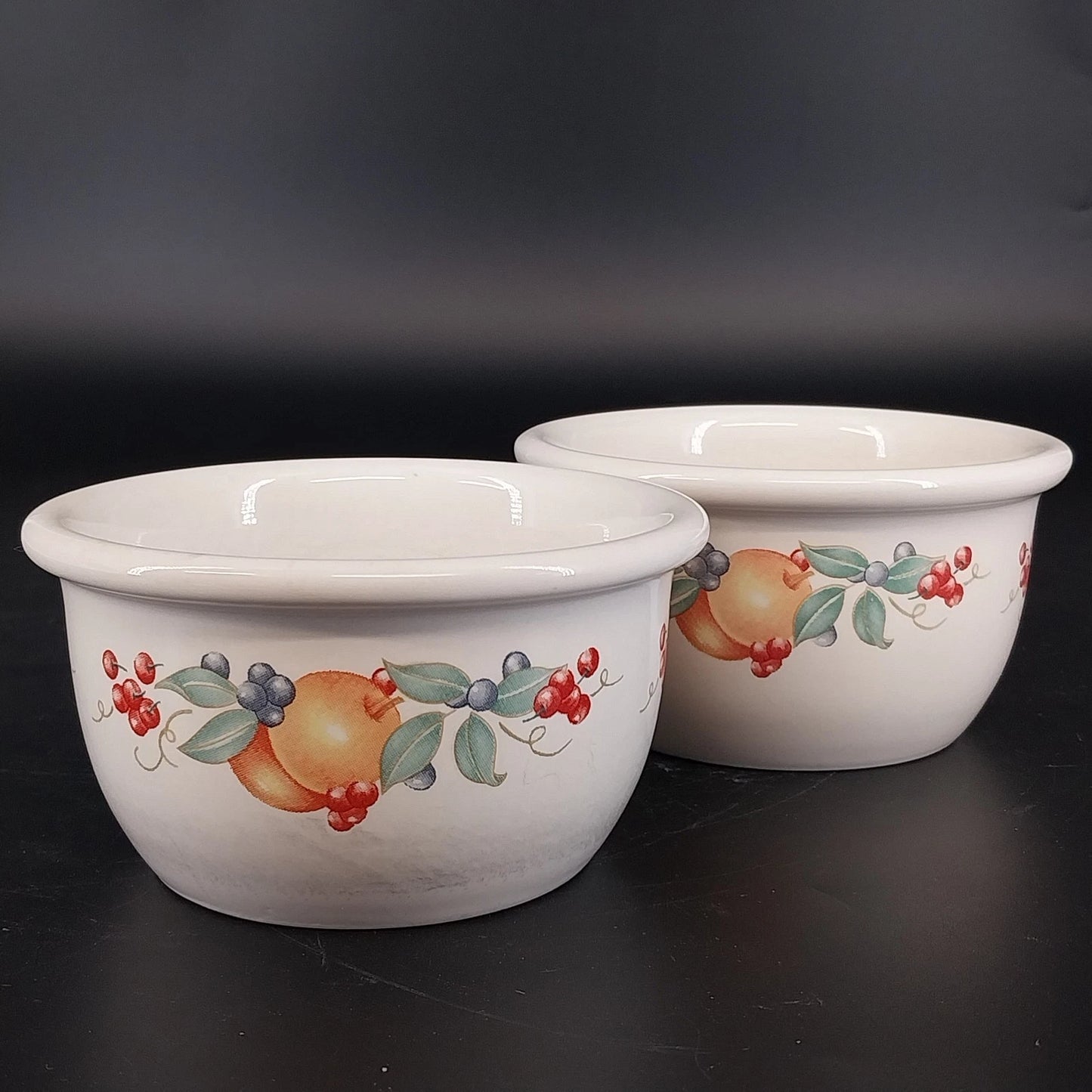 2 Corning Corelle Coordinates Abundance 7 oz Ramekin Bowls Dessert Custard Cups