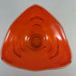 Mid Century Viking Glass Tundra Triangle Dish Fire Orange MCM Centerpiece 9-1/2"