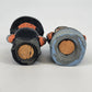 Amish Couple Salt & Pepper Shakers Cast Metal Figural Cork Stopper Country Farm