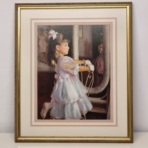 Young Girl Lithograph Vintage Print 407T by Allan R Banks Impressionism Painting