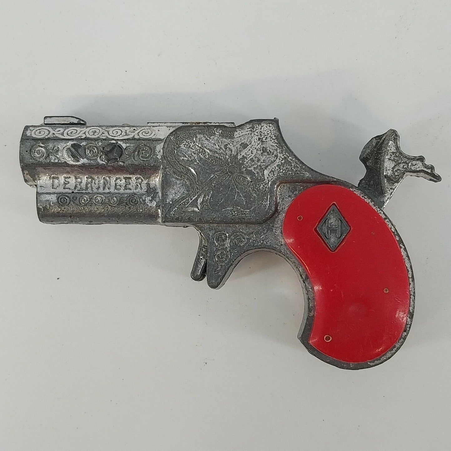 Hubley Derringer Cap Gun Replica Red Grips Die Cast Toy Pistol Vintage Western