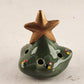 Christmas Tree Stoneware Potpourri Burner 6.5” Santa’s Shelf Teddy Bear Base NOS