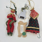 Christmas Ornaments Lot 4 Elf Knitting Lady Guitar Newfoundland Dog Mixed Media